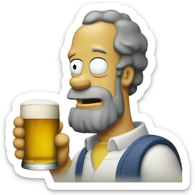 Homer qui boi une biere sticker