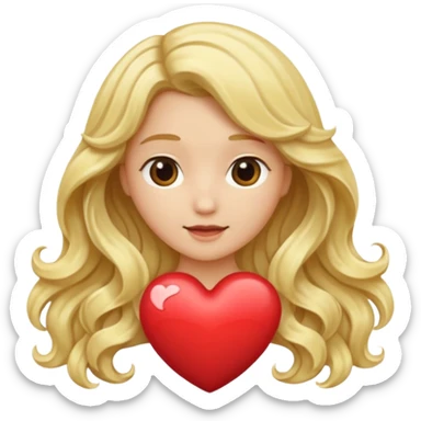 blonde heart just the hair colour not the face sticker