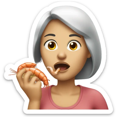 greasy woman eating a seafood boil sticker
