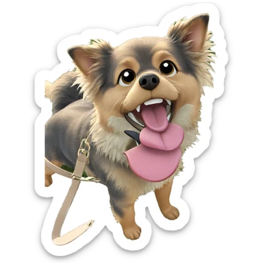 dog playing in the grass sticker