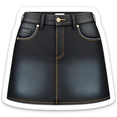 super realistic black denim mini skirt sticker