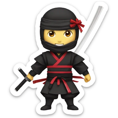 a ninja with a maki and a rengoku sword sticker