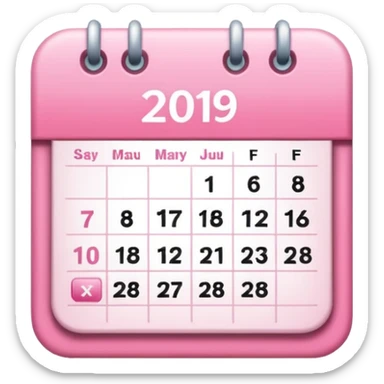 a pink-toned calendar sticker