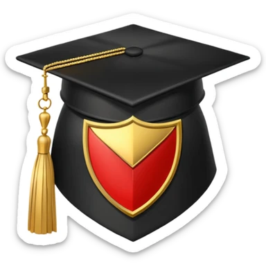 Graduation Cap + Shield sticker