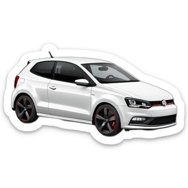 volkswagen polo gti white sticker