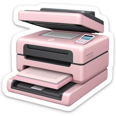 light pale Pink Books Scanner Printer sticker