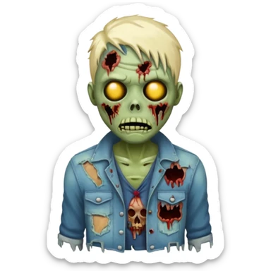 make a desinger i phone zombie emoji i phone  sticker