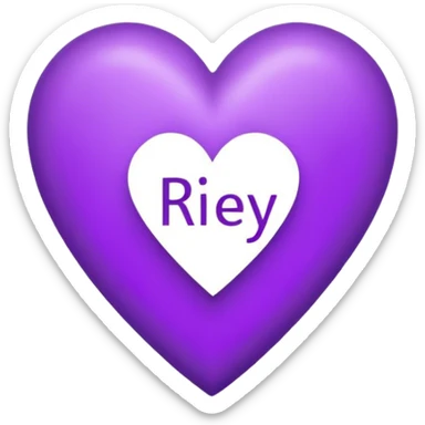 Purple Heart with the letters Riley in the middle  sticker