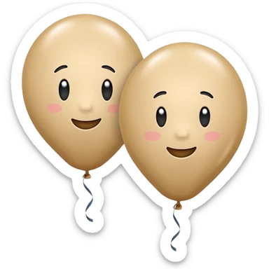 Two beige balloons sticker
