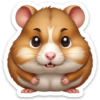 angry hamster with puffed cheeks and furrowed brows sticker