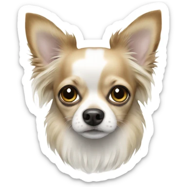 chihuahua white with black spots long haired  sticker