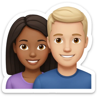 mixte couple black girl , white man sticker