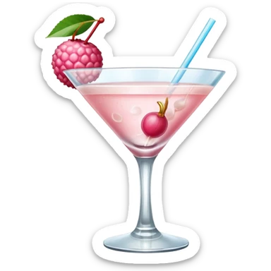 baby pink lychee martini drink sticker