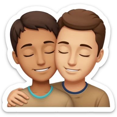 two faces whose forehead are touching another. these two people are in love and close their eyes sticker