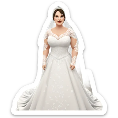 bride in white dress indoor sticker