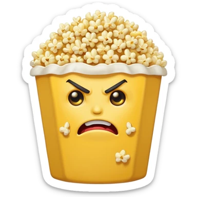 popcorn , with angry face demon sticker