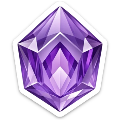 A purple amethyst crystal with shimmering facets.

































































 sticker