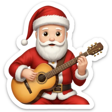 santa guitarist sticker