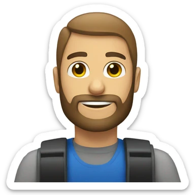 a power wheelchair user with a beard sticker