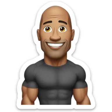 Dwayne johnson with protein sticker