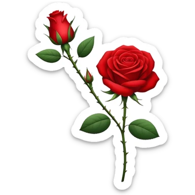 rose with stem sticker