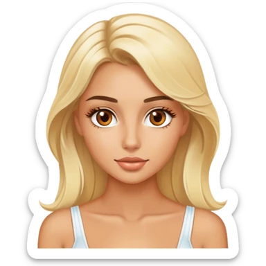 Luxury blonde model, brown eyes, honeymoon sticker