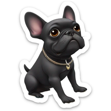 Black French bulldog surfing on a srufboard sticker