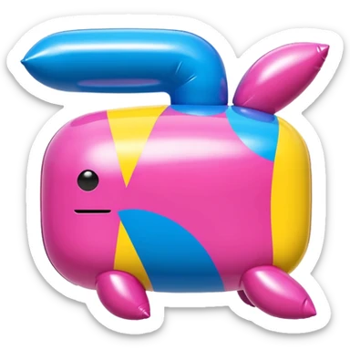   jeff koons style inflatable abstract SPAM sculpture landscape  sticker