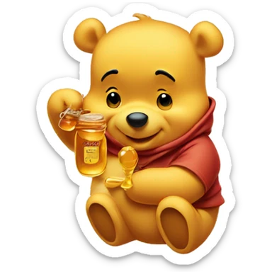 Winnie the pooh with honey sticker