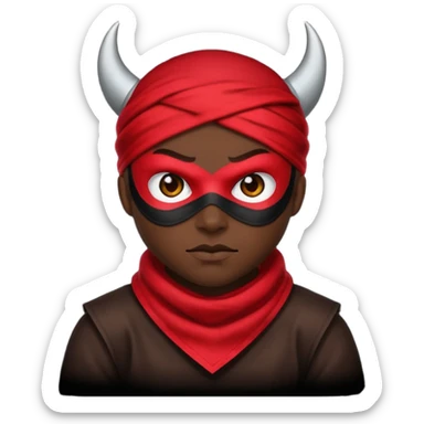 Emoji de bandido con diablito  sticker