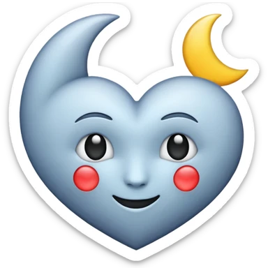 Heart and moon emoji sticker