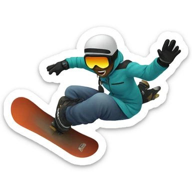 Snowboard Down hil sticker