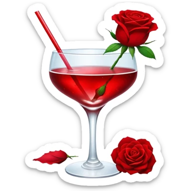 🍸+🍹🖤+🌹 sticker