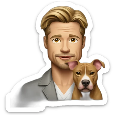 Brad pitt avec un pitt bull sticker