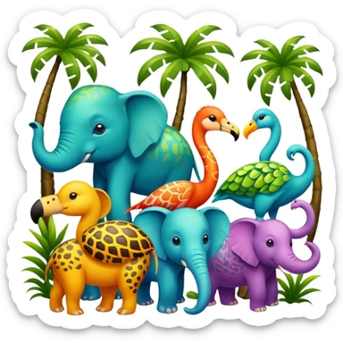 tropical animals sticker