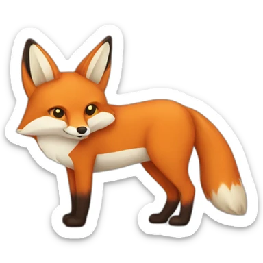 two dimensional fox sticker