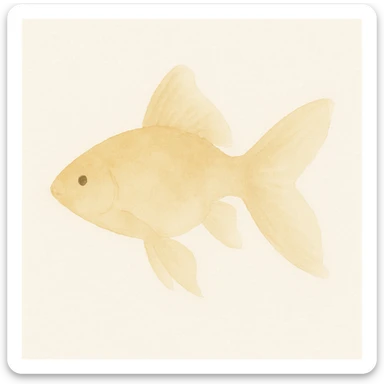 golden fish, watercolor art style sticker