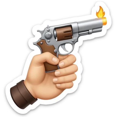 Finger pistol sticker