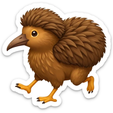 a kiwi bird(it has two legs) running sticker