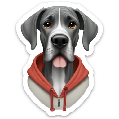 Great Dane in hoodie sticker