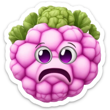 pink cauliflower looking in mirror sticker