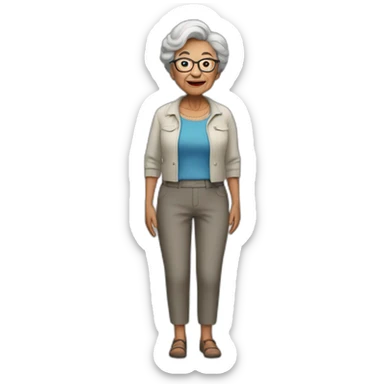 full grandmother in trousers sticker
