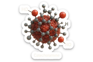 particella anatomica di catecolamina fluttua in ariaiperrealistica sticker