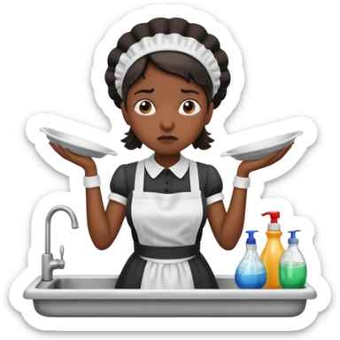Maid pissed off about dishes in the sink sticker
