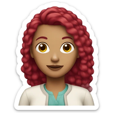 transwoman with burgundy hair sticker