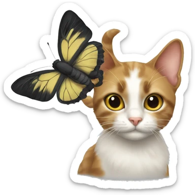 Cat with papillon  sticker
