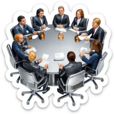 Transform the entire scene into a highly reflective and shiny 3D chrome metallic style, keeping the people in their original colors. Remove the background entirely. sticker