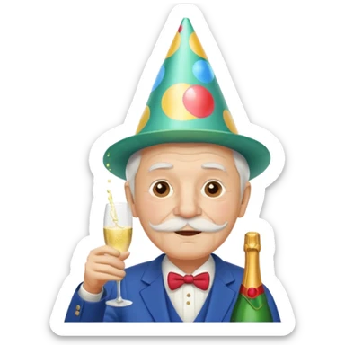 Old man partying sticker