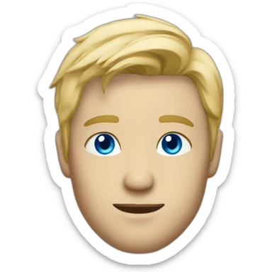 blondie man face with blue eyes sticker
