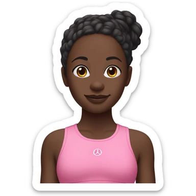 Black girl in pink lululemon sticker